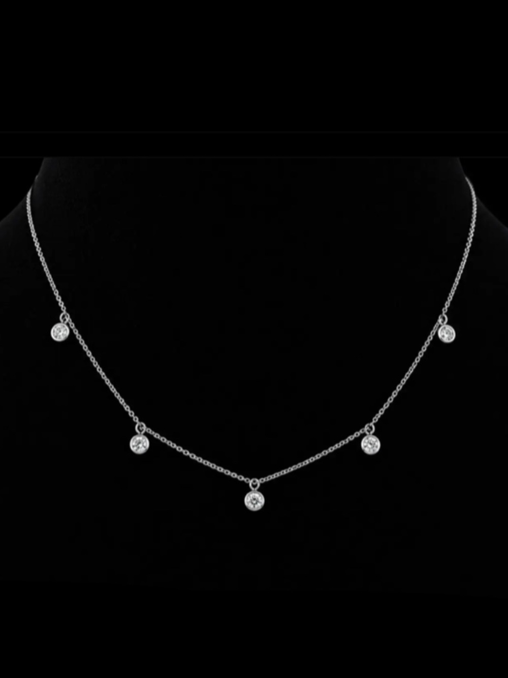 14K White Gold & Genuine Diamond Charm Necklace